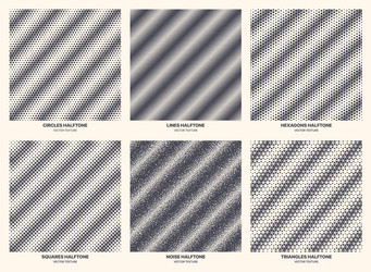 different variations halftone incline stripe vector image