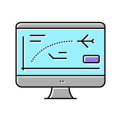 flight path computer simulator color icon vector image