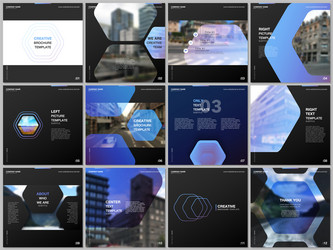 minimal brochure templates with hexagonal design vector image