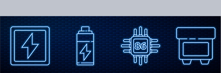 set line processor with microcircuits cpu vector image