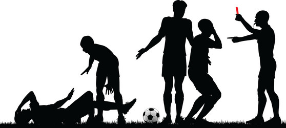 Soccer game silhouette vector