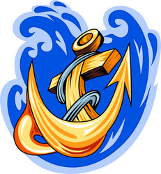 Vintage Cartoon Anchor Vector Image