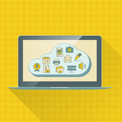 cloud computing service infographics with icons vector image