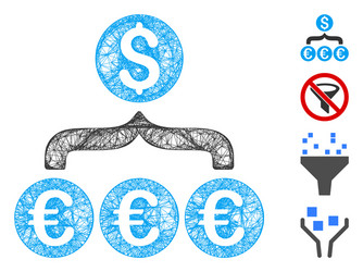 euro dollar conversion aggregator web mesh vector image