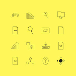 files and folders linear icon set simple outline vector image