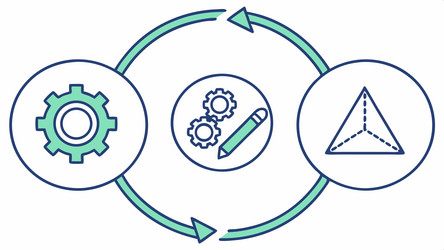 integrated workflow and problem solving diagram vector image