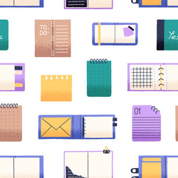 repeatable pattern of different open notebooks vector image