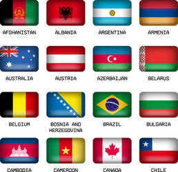 set of rectangle world top states flags vector