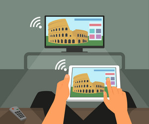 Smart Device Multiscreen Interaction vector image