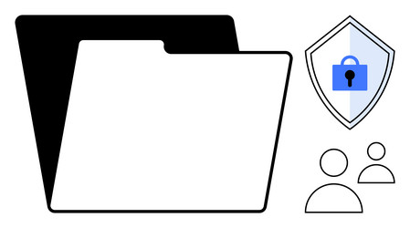 digital data privacy with file security and user vector image