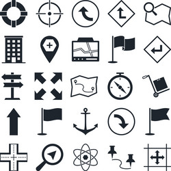 map and navigation icons can be easily mod vector image