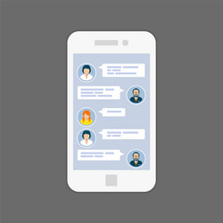 Messaging interface - sms chat service on screen vector