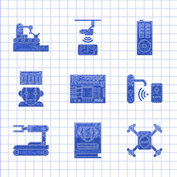 set printed circuit board pcb user manual drone vector image