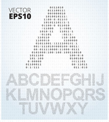 Binary Alphabet Code Font vector image