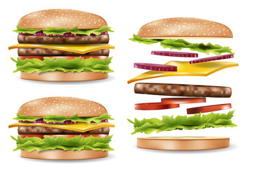 Burger ads for your design delicious hamburger vector