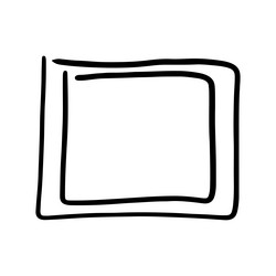 rectangular hand drawn frame doodle in linear vector image