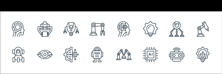 robotics line icons linear set quality vector image