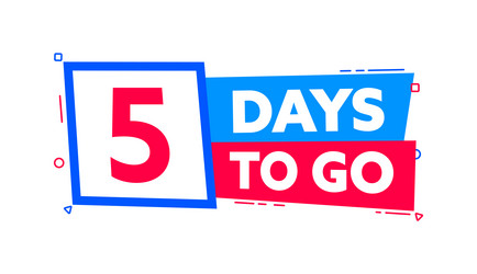 5 days to go countdown timer left vector image