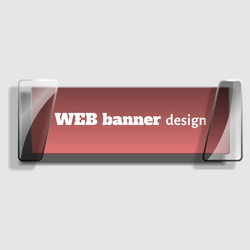 abstract web banner in realistic style with glass vector image