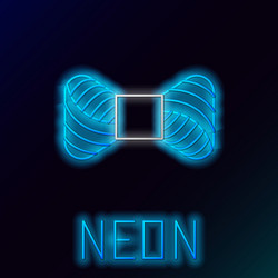 blue glowing neon line sewing thread on spool icon vector