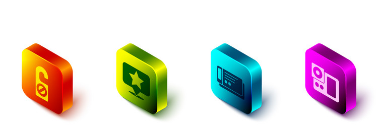 set isometric please do not disturb map pointer vector image