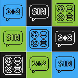 set line graph schedule chart diagram square vector image