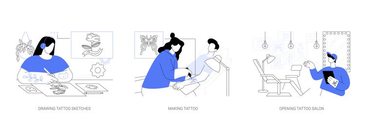 tattoo master isolated cartoon Vector Image