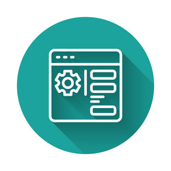 white line browser setting icon isolated with long vector image