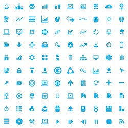 100 big data database icons vector image