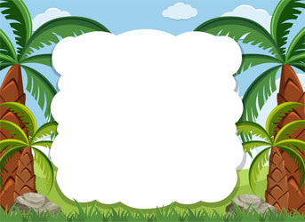 frame design template with many trees vector image
