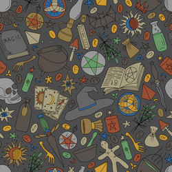 gray seamless background with colorful objects vector image