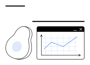 line graph displayed on browser window next vector image