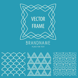 set of outline emblems and patterns vector