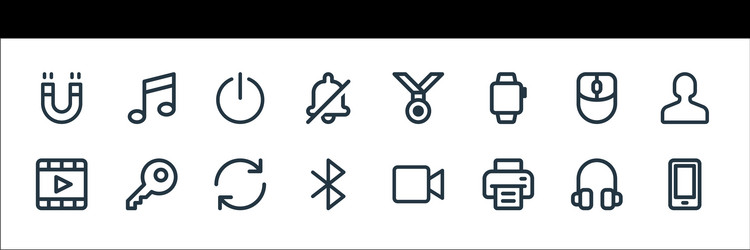 user interface line icons linear set quality vector image