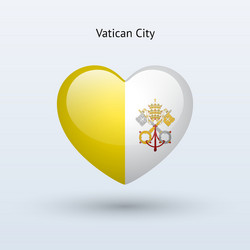 Love vatican city symbol heart flag icon vector