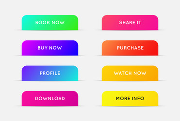 Set of modern gradient app or game buttons trendy vector