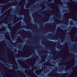 wavy dance of particle around center abstract vector image