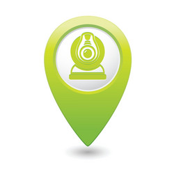 web camera green map pointer vector image