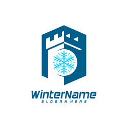 Winter castle logo template Royalty Free Vector Image