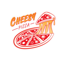 Cheesy Pizza Logo Vector Image