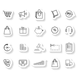 set of shopping sticker icons vector