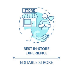 best in store experience turquoise concept icon vector