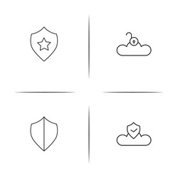 cyber security simple linear icon setsimple vector image