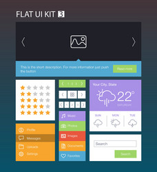 flat user interface kit for web and mobile 3 vector image