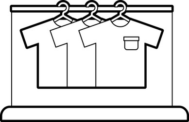 laundry garments hanging icon vector