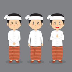 myanmar character with various expression vector image