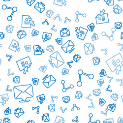 set line envelope share and document cursor vector image