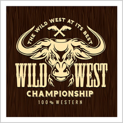 Wild West Rodeo Championship Badge Vector Image