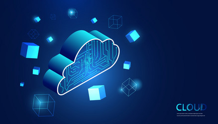 abstract cloud online data storage on the network vector image