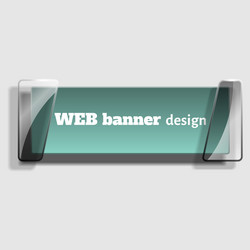 abstract web banner in realistic style with glass vector image